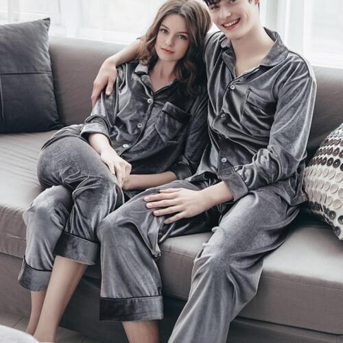 Man and Women 2 PICS High Quality Plush Velvet Fleece Novelty Pajama Set Winter Thicken Striped Coral Princess Royal Lovers