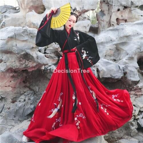 2021 lady casual hanfu traditional chinese costumes ancient retro dance dress woman fairy princess dress stage performance