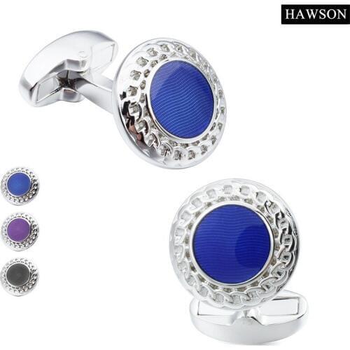 3 Colors Copper Cufflinks for men Blue Enamel Men French Shirt Cuff with Gift Box