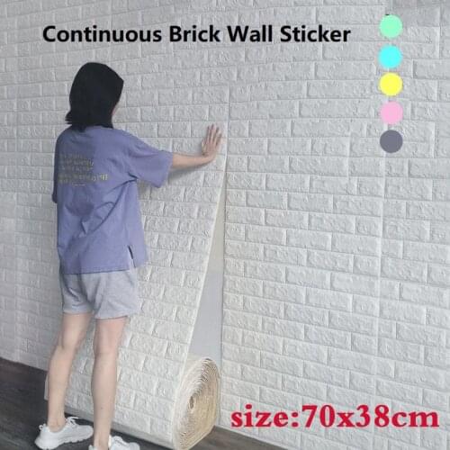 70x38cm 3D Wall Stickers Self Adhesive Foam Brick Room Decor DIY 3D Wallpaper Wall Decor Living Wall Sticker for Kids Room
