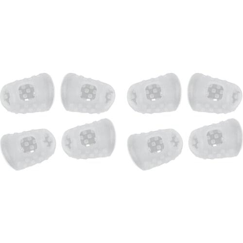 8Pcs New Soft Silicone Guitar Thumb Finger Picks Protector Fingertips (Transparent S&M)