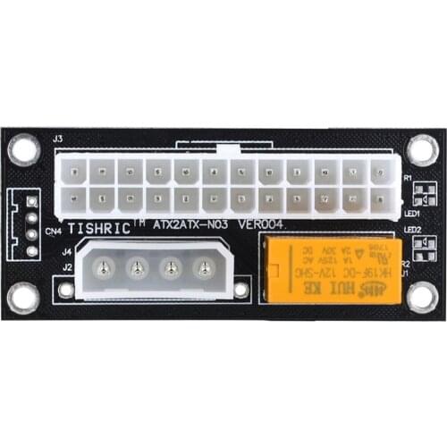 Dual PSU Adapter ATX 24Pin to 4Pin SATA Power Sync Starter Card Extension Cable ADD2PSU Riser Adapter for Mining Miner