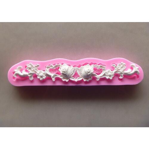 ANGRLY 16.6*3.5*1cm Bake Tool Factory Shop ,rose Design Cake Silicone Fondant Mold for Cake Decorating Tools Silicone Christmas