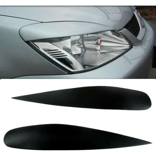 AU04 -for Mitsubishi Lancer Ralliart 2004-2006 Glossy Black Car Sticker Front Headlights Eyebrow Eyelid Trim Cover