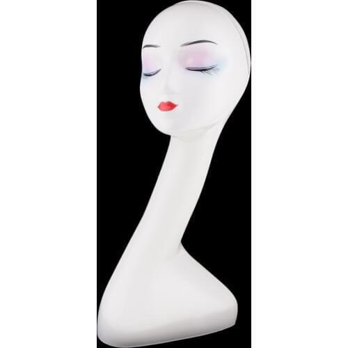 White Female Mannequin Head Hair Wigs Jewelry Glasses Manikin Stand Holder High quality ABS Durable