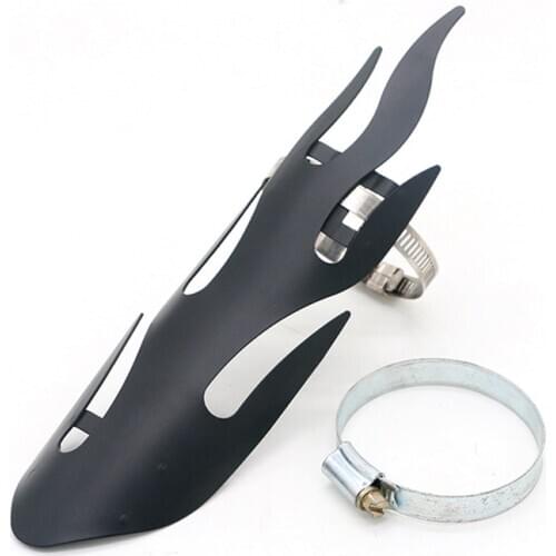 Black Chrome Moto Exhaust Pipe Heat Shield Cover Motorcycle Muffler Guard for KTM Yamaha Harley Cafe Racer Robber BMW Suzuki