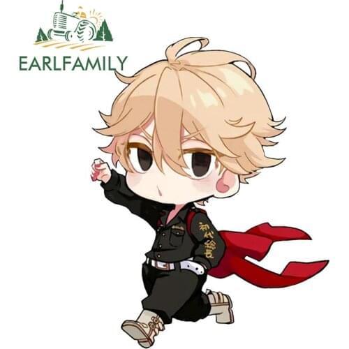 EARLFAMILY for Tokyo Revengers Creative Character Car Sticker Laptop Wall Motorcycle Mikey Decals Scratch-Proof Anime Decor
