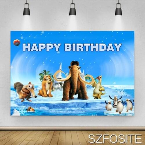 Icefield Super Elephant Penguin Animal Background Boys Birthday Scene Decoration Photography Studio Photo Kids Room Backdrop