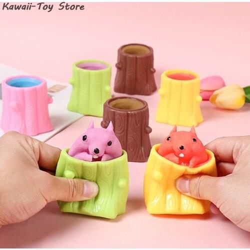 1Pc Squeeze Squirrel Cup Antistress Childrens Toy Decompression Play For Kids Adults