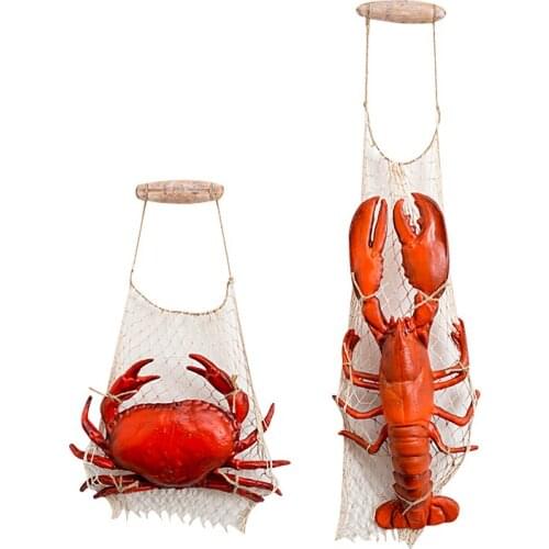 Simulation Resin Animal Mediterranean Large Lobster Restaurant Wall Hanging Hairy Crab Pendant Creative Modern Decoration Props