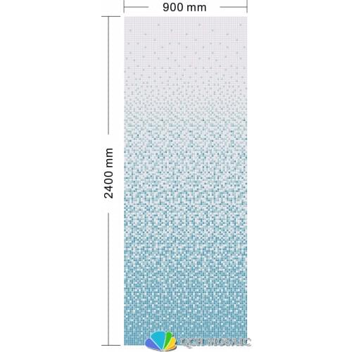 Ceramic mosaic tile for house decoration wall tile blue color gradual changes pattern 900xH2400mm qch63