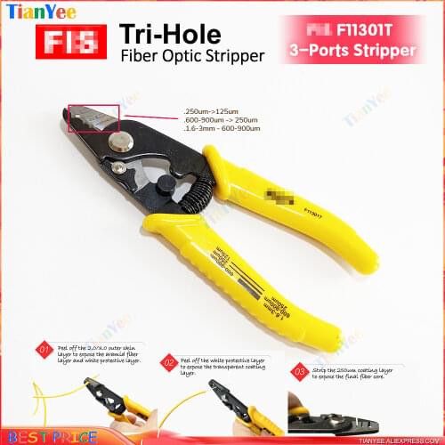 F11301T Miller clamp Fiber stripping pliers F11301T FIS Tri-Hole Fiber Optic Stripper Miller Wire stripper