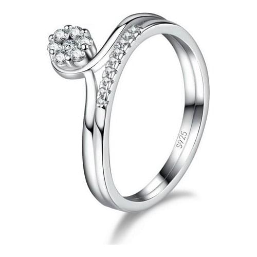 Nice Gift Jewelry Rings for Women Girls 925 Sterling Silver Cubic Zircon Inlay Paved Finger Decoration Wedding Party Accessories