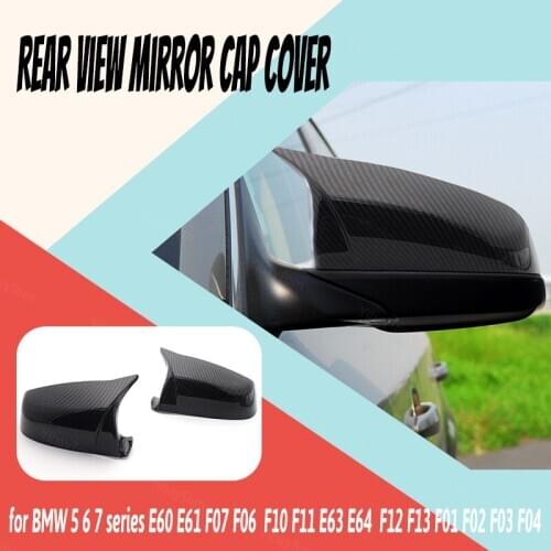 M Style Replacement Carbon Fiber Look Mirror Cover for BMW 5 6 7 E60 E61 F07 F06 F10 F11 E63 E64 F12 F13 F01 F02 F03 F04