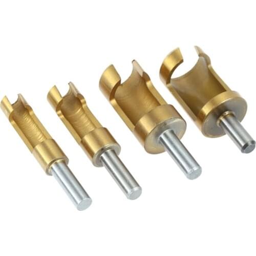 4 Pcs Wood Plug Cutter Drill Bit Set Titanium Plating 6mm/8mm/13mm/16mm Tool