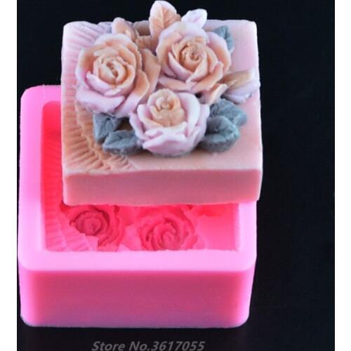 New Rose shape Silicone Fondant Soap 3D Cake Mold Cupcake Jelly Candy Chocolate Decoration Baking Tool Moulds