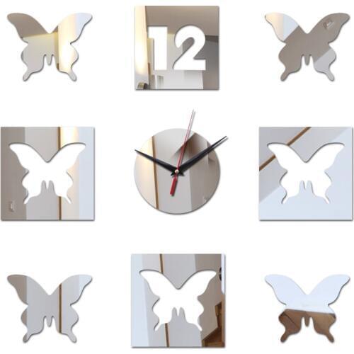 New home acrylic mirror wall clock modern limited living room quartz watch clocks horloge reloj de pared