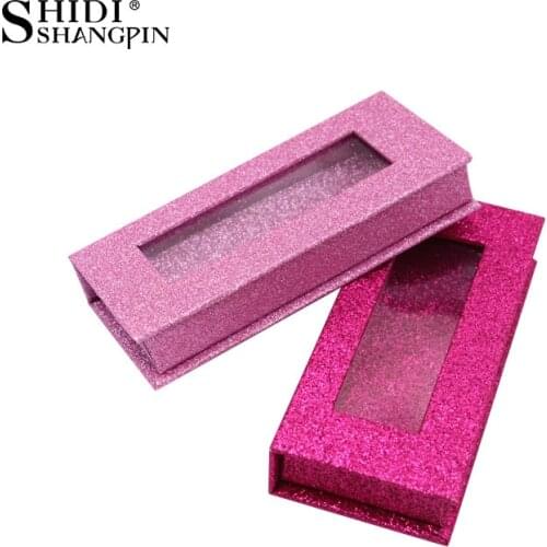 Wholesale Eyelashes Boxes Mink Lashes Box Glittering Box False Eyelashes Container Full Strip Lashes Boxes Fake Cilios Faux cils