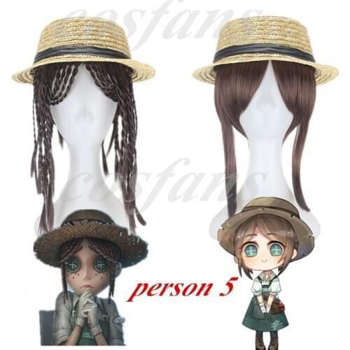 Games Identity V Cosplay Wigs Gardener Emma Woods Wig Hat Halloween Carnival Party Costume Role Play Wig +hat full set in stock