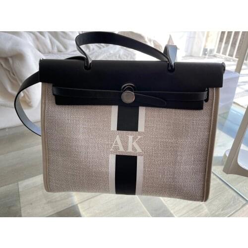 Personalized Canvas Tote Bag Monogrammed Shopping Bag Custom Shoulder Bag Gift for Her Anniversary Gift