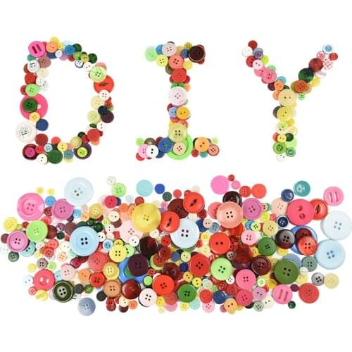 Assorted Resin Buttons Mixed Flatback Round Button Sewing Clothes Garment Accessories Children Handmade Scrapbooking DIY Crafts