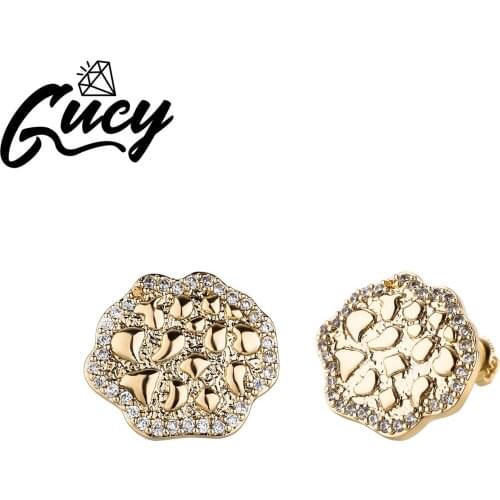 GUCY Flower Shape Zirconia Earrings Sparkle Bling Women Micro Paved Earring AAAA Cubic Zircon Fashion Jewelry Gift