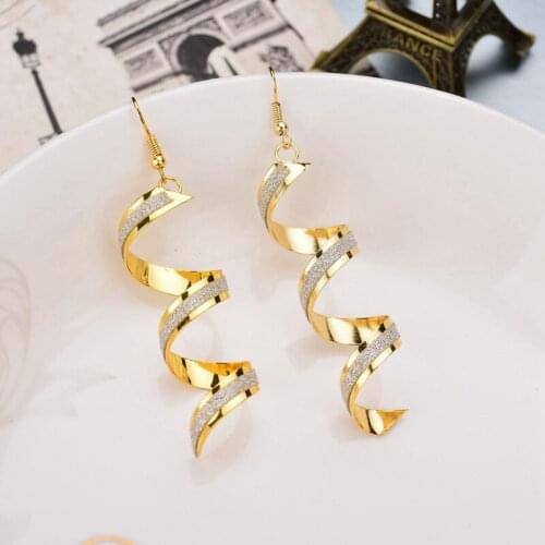 Spiral Earrings For Women Narrow Surface Four Layers Fine Jewelry Party Wedding Accessory Girl Birthday Gift