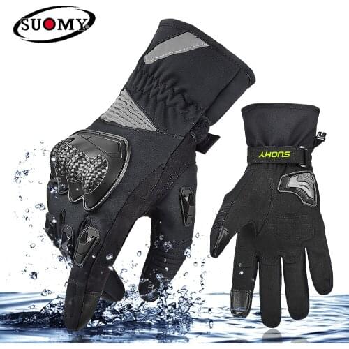 Suomy Winter Mens Motorcycle Protective Gloves Waterproof Cold-proof Moto Gloves Warm Motocross Riding Gloves Full Finger WP-06
