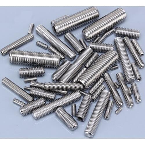 10pcs 1/4-20 allen concave end screws inner hexagon screw headless bolts machine rice bolt system fine thread teeth tight set