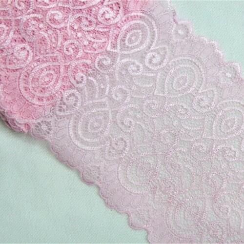 18cm wide 10yds/lot Handmade Hair Decoration Wide Elastic Stretch Lace Trim wedding dress skirt bra lace trim