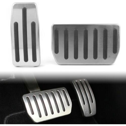 2Pcs Aluminum Alloy & Rubber For Tesla Model S&X Non-Slip Aluminum Accelerator Car Brake Foot Rest Pedal Pad 2012-2016 2017 2018