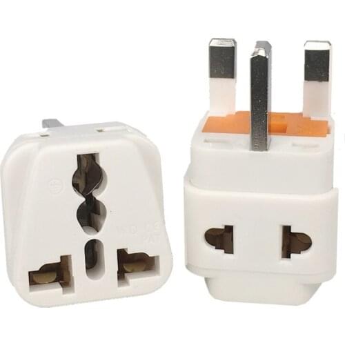 2 in 1 Universal 13A india HK AU US EU to UK travel adapter fuse plug for Hong Kong Singapore Malaysia United Kingdom charger