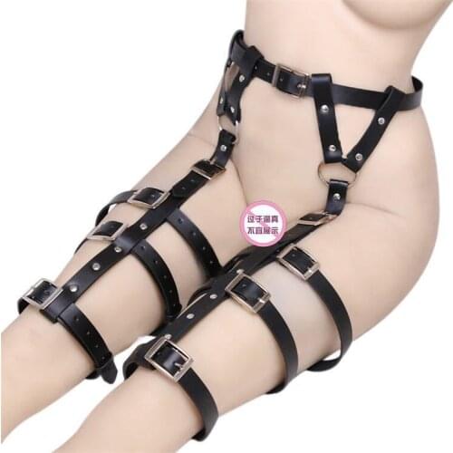 Bondage Bdsm Leather Harness Garter Belt Stockings Sexy Lingerie Women Body Straps Harness Belt Garter Band Juguetes Sexul3s