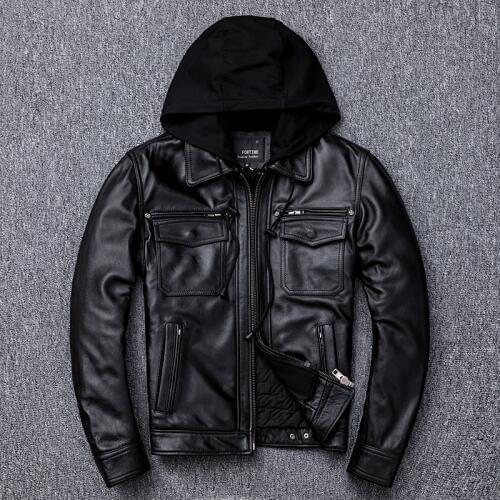 Free shipping.plus size mens thicker liner genuine leather coat,winter warm outdoor jacket.cowhide jackets.Pro motor biker