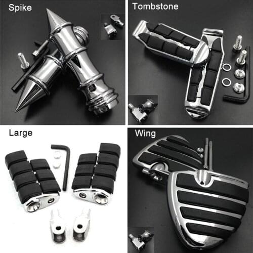 Large Front Foot Pegs fit For 2002-2008 Honda VTX 1800C 1800F / 2004-2009 VTX1300C footpeg Rest Pedal Billet Rubber Motorcycle