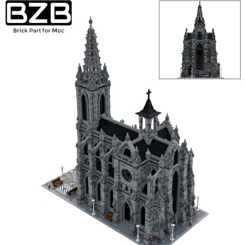 BZB MOC Famous Building Modular Cathedral Building Block Model Home Decoration Kids Brain Game DIY Toys Best Gifts 266pcs