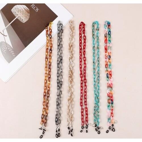 Acrylic Mask Chains Women Anti Slip Eyewears Sunglasses Glasses Ribbon Clip Adjustable Mask Holder Rope Neck Strap Lanyard