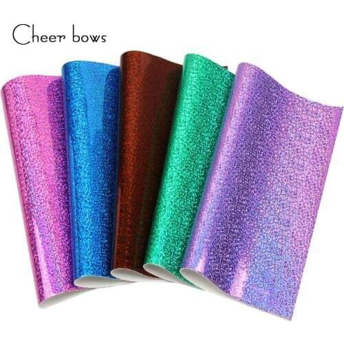 Cheerbows 22*30cm Laser Leather Hairbow Fabric Sheet Shiny Dot Synthetic Leather DIY Shoes Bags Crafts Materials Accessories