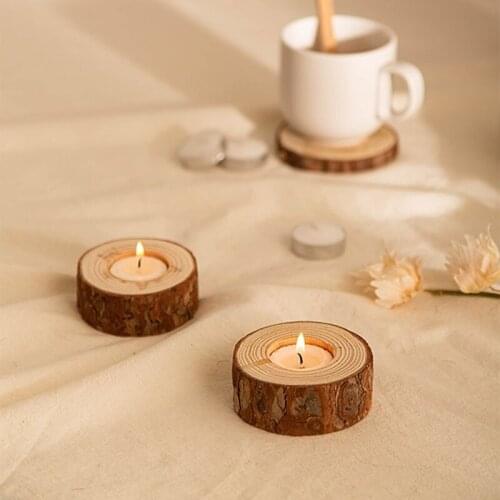 Wood Candle Holder for Home Pillar Candle Holders Modern Candle Stand Wooden Handmade Tealight Holder