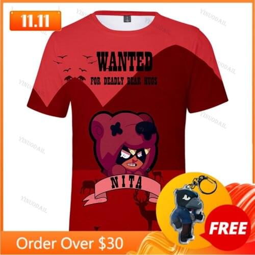 Nita Wanted 6 To 19 Years Kids T-shirt Shooting Game PRIMO 3D Tshirt Boys Girls Browlers Cartoon T-shirt Top Teen Clothes