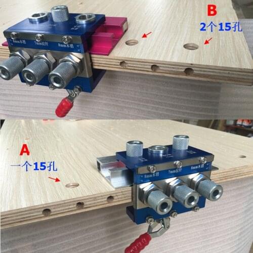 Doweling Jig 3 In 1 Hole Punch Locator Drill Guide Positioner for Furniture Wardrobe Fast Connecting Woodworking DIY Tools