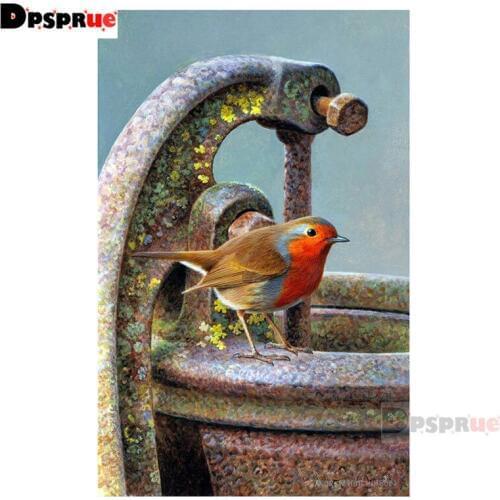 Dpsprue Full Square/Round Diamond Painting Cross Stitch Diamond 3D Embroidery Water well bird DIY 5D Moasic Home Decor Gift Pu45