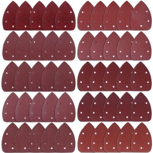 Brand New 50 Pieces Mouse Detail Sander Sandpaper Sanding Paper Hook and Loop Assorted 40/ 60/ 80/ 100/ 120/ 180/ 240/ 320/ 400