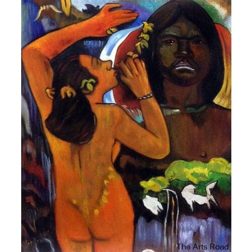 Hina, Moon Goddess & Te Fatu, Earth Spirit, 1893 by Paul Gauguin Wall Paintings for Bedroom Portrait Canvas Art Abstract
