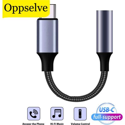 Oppselve USB Type C to 3.5mm Jack Adapter For Xiaomi Mi 9 8 Mi9 Huawei Mate 20 P30 Samsung S10 S9 Type-C OTG USBC Splitter Cable