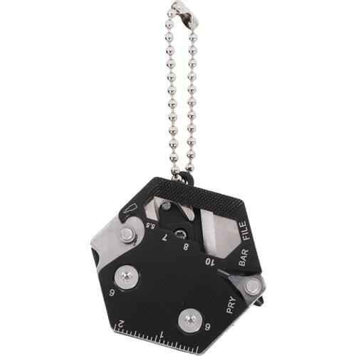 EDC Multi-tool Mini Multifunctional Stainless Steel Screwdriver Bit Rope Cutter Bottle Opener Ruler Outdoor Repair Tools