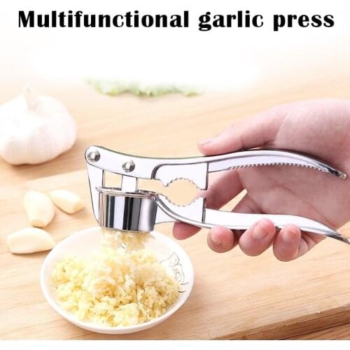 Multifunction Garlic Press Aluminum Alloy Rustproof Garlic Cutter Anti-Slip Dishwasher Safe Kitchen Use Easy to Clean MUMR999