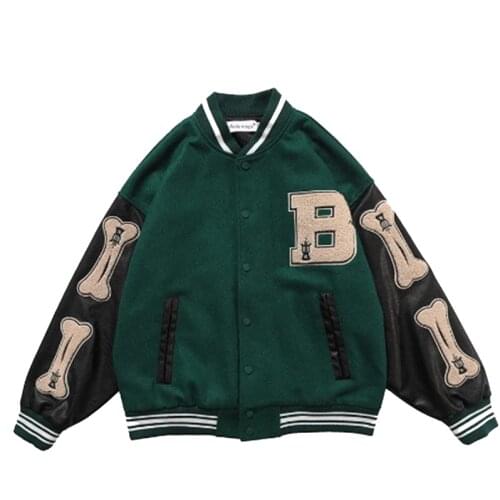 2021 Mens Autumn Hip Hop Patchwork Color Block Jackets Harajuku Streetwear Bomber Jacket Baseball Coats Unisex Embroidery Tops