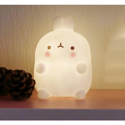 LED Night Light Rabbit Animal Cartoon Battery Operated Night Lamp Romantic Bedroom Decor Night Lamp Baby Kids Birthday Xmas Gift