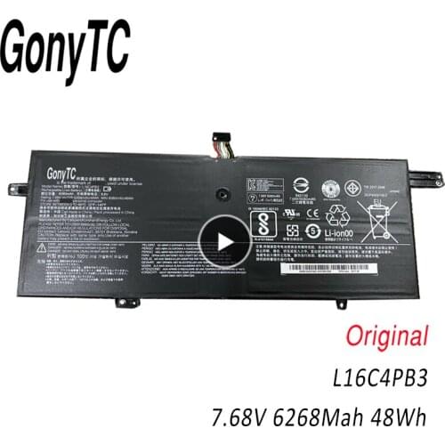 GONYTC L16C4PB3 L16M4PB3 L16L4PB3 Original Laptop Battery 7.68V 48Wh For Lenovo Ideapad 720S-13IKB 13ARR 13IKBR 81A8 81BV 81BR